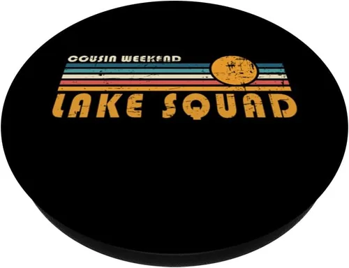 Miniatura 2 de Cousin Weekend Lake Squad - Retro Sunset Matching Family PopSockets Swappable PopGrip