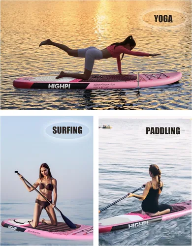 Miniatura 7 de Inflatable Stand-Up Paddle Board: Wide SUP with Full Accessories, Anti-Slip EVA Deck, Paddleboard for Yoga/Surfing/Fishing & More, for Youth &