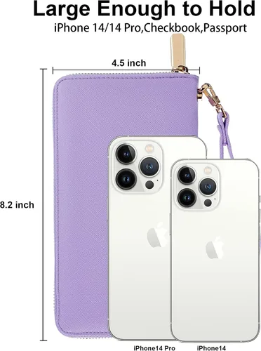 Miniatura 4 de Chelmon - Monedero para mujer de cuero genuino con bloqueo de señal RFID, para tarjetas de crédito