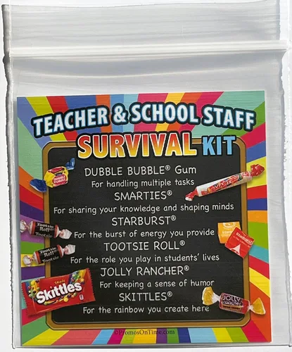 Miniatura 2 de Kits de agradecimiento al profesor y supervivencia del personal escolar (6 por juego) Divertida bolsa de golosinas, kit de regalo para la semana
