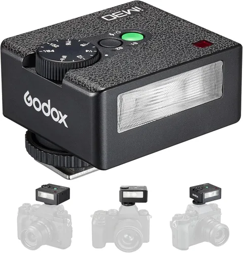 Godox Flash iM30 para Canon/Sony/Fujifilm/Nikon/Panasonic/Olympus, GN15 con 7 niveles de potencia flash, control óptico S1/S2, mini flash de cámara