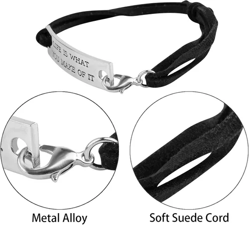 Miniatura 3 de AleapDoll Paquete de 15 pulseras inspiradoras para mujeres, regalos únicos personalizados de cumpleaños, amistad, citas motivacionales, joyería