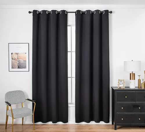 Miniatura 9 de PI Cortinas opacas para dormitorio, tratamiento de ventana con aislamiento térmico de anillo superior, cortinas oscurecedoras de habitación