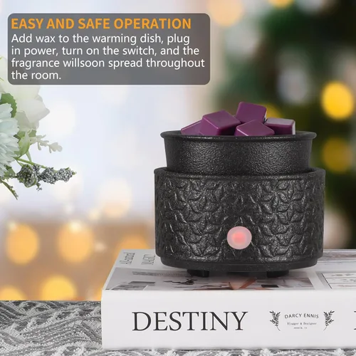 Miniatura 5 de Calentador eléctrico de cera de 4 en 1, calentador de velas para derretir cera perfumada, lindo quemador de fragancia de cerámica para derretir cera