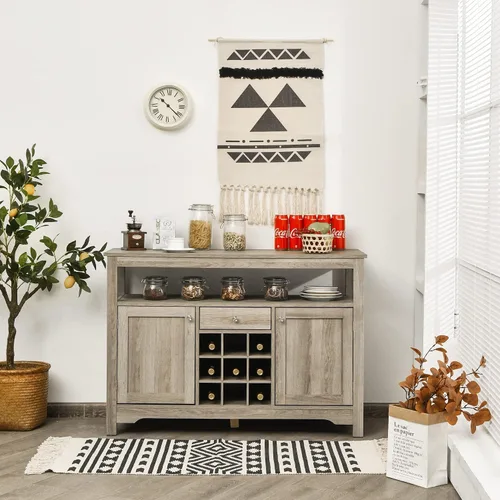 Miniatura 4 de LOKO Gabinete de buffet con almacenamiento, armario de almacenamiento de cocina con accesorio anti-caída, aparador de buffet con estante extraíble