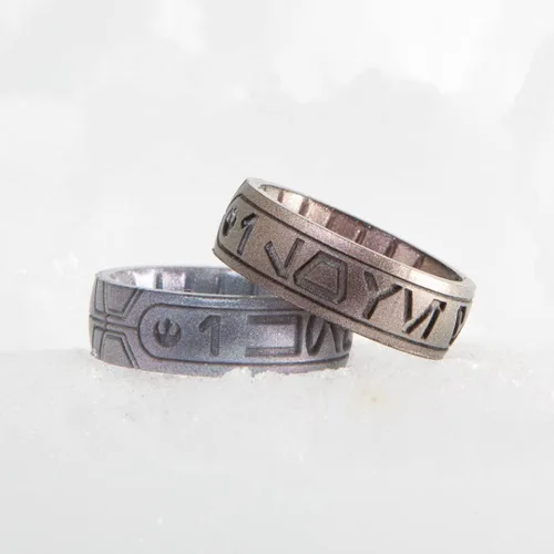 Miniatura 2 de Enso Rings Anillo de silicona de Star Wars - Te quiero. Lo sé - Diseño cómodo y flexible - Aurebesh