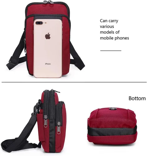 Miniatura 3 de Senient Wolf - Bolsa cruzada multifuncional de nailon impermeable para teléfono, pequeña bolsa de cintura de un hombro, cartera para pasaporte