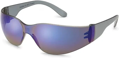 Gateway Safety Starlite - Lentes de seguridad, patillas grises, lentes de espejo azul, ultraligeras