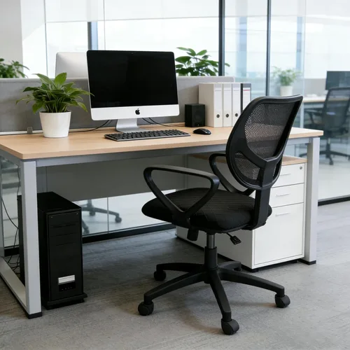 Miniatura 3 de Melaluxe Funda para silla de oficina de jacquard elástico, extraíble y lavable, funda de asiento giratoria para silla de escritorio, color negro