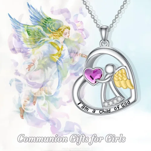 Miniatura 6 de AOBOCO Collar de plata de ley 925 con ángel guardián, joyería de cumpleaños para mujeres y ella