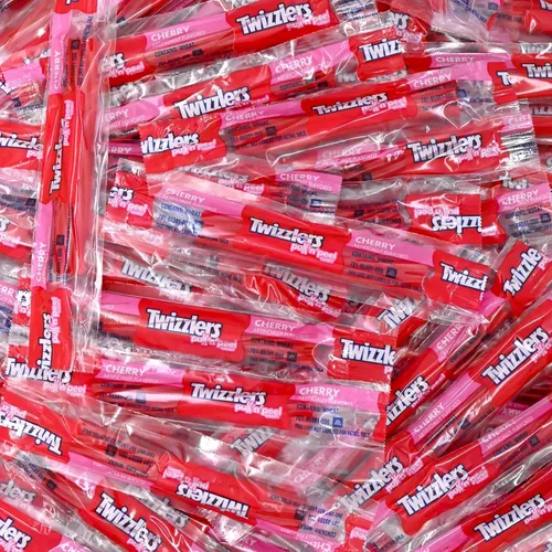 Miniatura 4 de Pullin Peel Cereza Caramelo de Regaliz – Paquete de 36 bocados envueltos individualmente, caramelo rojo suave y masticable, bolsa de 1 libra