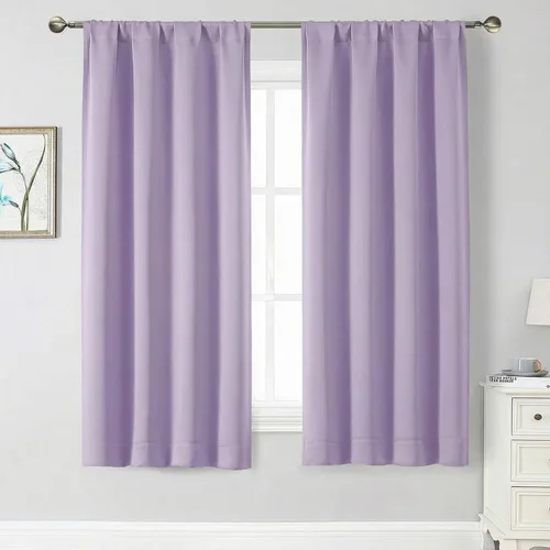 Miniatura 67 de Cortinas opacas para dormitorio, sala de estar, juego de 2 paneles de 54 pulgadas de largo, cortinas de oscurecimiento de habitación con aislamiento