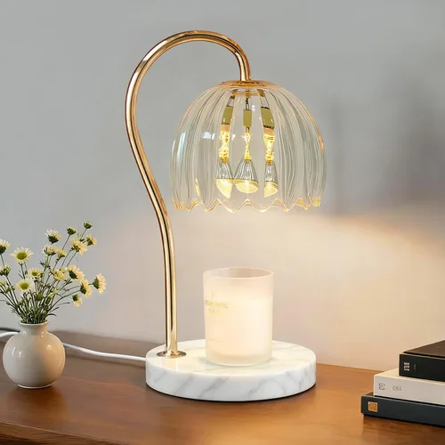 Miniatura 9 de Lámpara calentadora de velas TUOTGOYEZ con temporizador y regulador, lámpara calentadora de velas eléctrica con 2 bombillas para velas perfumadas