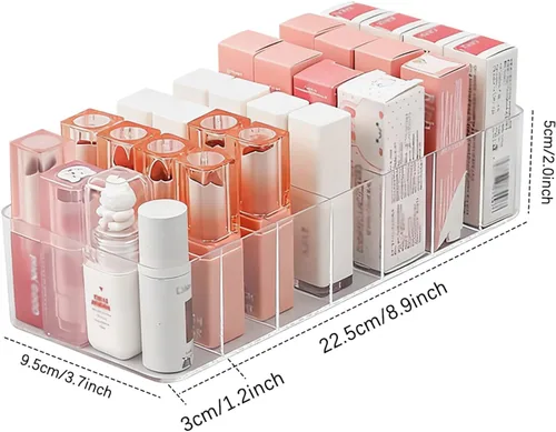 Miniatura 3 de Organizadores de Maquillaje de Acrílico Transparente, Organizador de Baño de 7 Secciones para Cajón, Estuches de Exhibición de Cosméticos