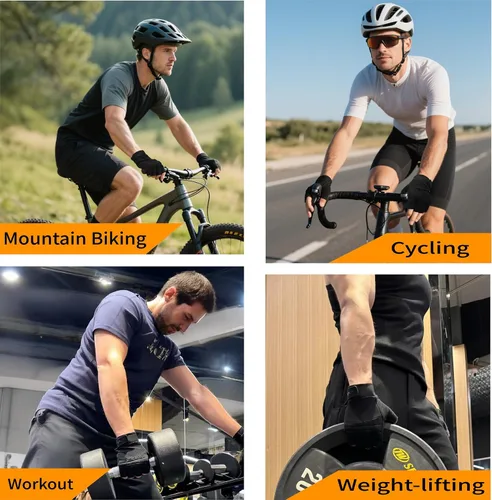 Miniatura 4 de VWX - Guantes de entrenamiento antideslizantes con palma de gel para hombres y mujeres, con tela que absorbe el sudor para gimnasio, levantamiento
