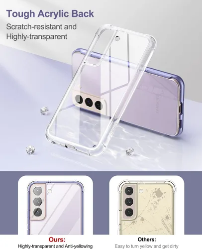 Miniatura 4 de SURITCH Funda transparente para Samsung Galaxy S22+ Plus de 6.6 pulgadas (solamente), [protector de pantalla integrado] carcasa rígida protectora