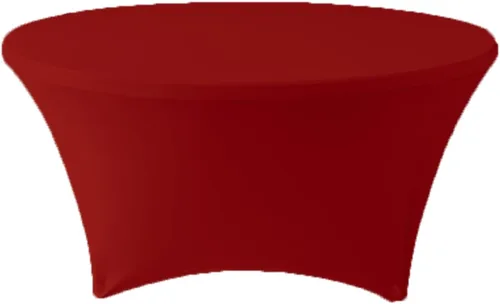 Miniatura 7 de Mantel redondo de elastano ajustable de 5 pies y 60 pulgadas, color rojo, para decoración de bodas, fiestas