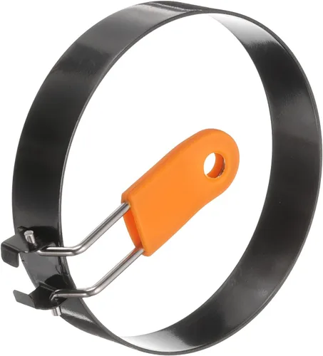 Miniatura 3 de HARFINGTON 6 anillos de huevo de 4 pulgadas de acero inoxidable antiadherente para panqueques con mango de silicona para freír huevos, sándwich
