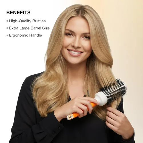Miniatura 5 de GK HAIR Global Keratin Cepillo térmico extra redondo profesional 2.087 in barril recubierto de cerámica anti estático control de encrespamiento