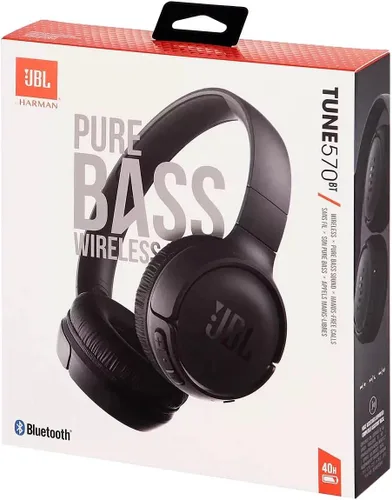 Miniatura 6 de Auriculares de diadema inalámbricos JBL Tune 570BT con Bluetooth y sonido estéreo Pure Bass, incluye paño de limpieza - Negro(JBLT570BTBLKAM-CC)