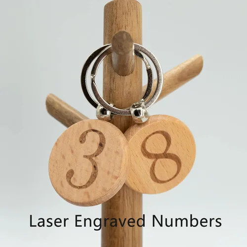 Miniatura 6 de TFoRibbon 50 Uds Madera Grabado Blanks Llaveros en Blanco de Madera (Redondo) TFoRibbon00057