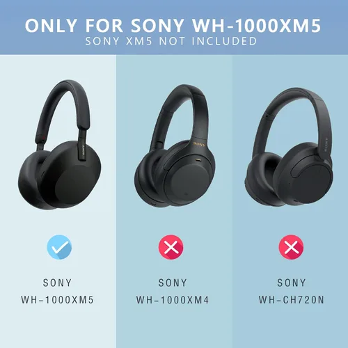 Miniatura 2 de Funda de silicona para Sony WH-1000XM5, Sony xm5 Wireless Headphones Funda protectora, color verde cactus