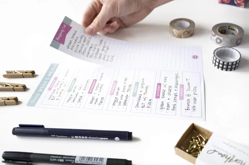 Miniatura 7 de bloom daily planners Paquete de lista magnética de comestibles y almohadilla de planificación de comidas (6 x 9 pulgadas), organizadores colgantes
