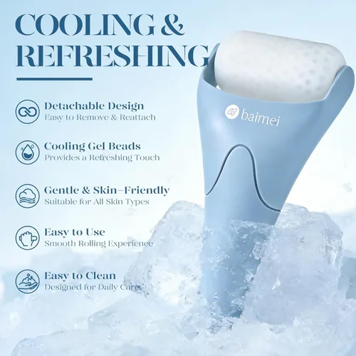 Miniatura 3 de BAIMEI IcyMe - Rodillo de hielo para cara y juego de herramientas faciales Gua Sha, rodillo facial de hielo que reduce la hinchazón, herramientas