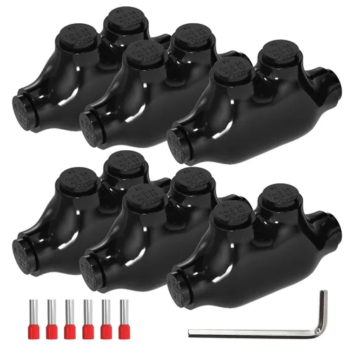Joinfworld Conector de empalme en línea de 2 puertos 2-14 AWG, conectores de cable de aluminio a cobre, conectores de cable aislados, conectores de