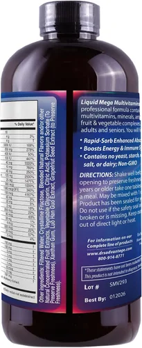 Miniatura 4 de Líquido Mega de suplementos multivitamínicos & Minerales 16oz. [Salud y belleza]