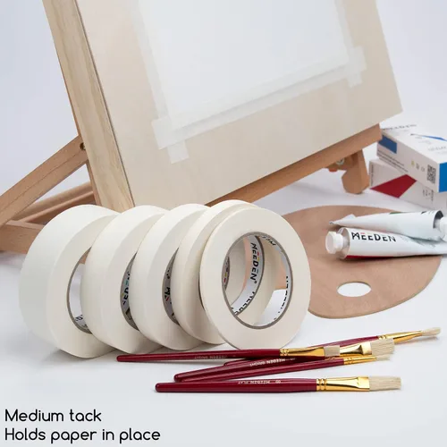 Miniatura 8 de MEEDEN 5 paquetes de cintas blancas para artistas, 0.2 pulgadas, 0.5 pulgadas, 0.75 pulgadas, 1.0 pulgadas, 1.4 pulgadas x 60 yardas, cinta adhesiva