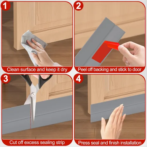 Miniatura 5 de MYFAMIREA Cinta de sellado para puerta 2 pulgadas (ancho) x 40 pies (largo) Cinta adhesiva de sellado de silicona para puerta, tapón de corriente