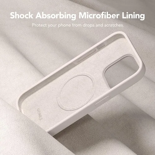 Miniatura 704 de GONEZ Funda de silicona para iPhone 15 Pro Max, compatible con Magsafe, protector de cámara + protector de pantalla, forro de microfibra suave