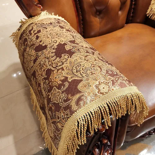 Miniatura 3 de Fundas de lujo para reposabrazos de sofá, fundas antideslizantes para reposabrazos de silla reclinable, fundas protectoras de cuero para Sbdb-café