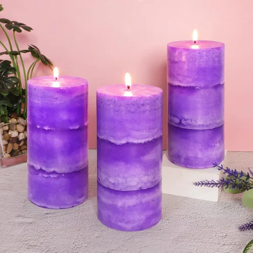 Miniatura 9 de CRYSTAL CLUB Velas perfumadas de pilar, velas aromáticas de coco cremoso de aromaterapia, velas aromáticas hereditarias de combustión limpia y sin