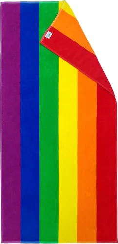 Softerry Gay Flag - Toalla de playa LGBTQIA+ Pride Parade de 30 x 60 pulgadas, esponjosa, 450GSM, colores vibrantes, absorbente, 100% algodón Arco