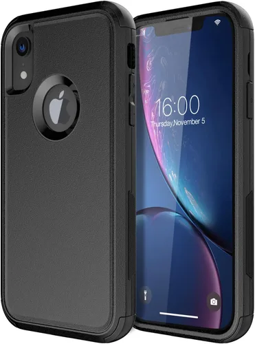 Miniatura 19 de Diverbox Funda para iPhone XR [Protector de Pantalla de Vidrio Templado] [A Prueba de Golpes] [A Prueba de Caídas] Funda de Teléfono de Protección