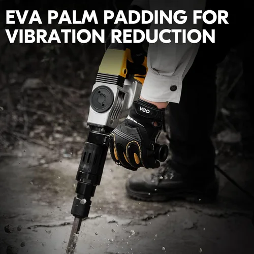 Miniatura 5 de Vgo - 1 par de guantes de piel sintética para protección de impactos, para mecánicos y perforadores, alta destreza, reducción de vibraciones