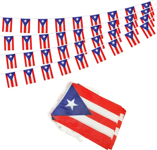 Miniatura 6 de Bandera mexicana de 100 pies, mini bandera de México, pequeña pancarta para fiestas, tiendas y bares, decoración al aire libre, 76 banderas México