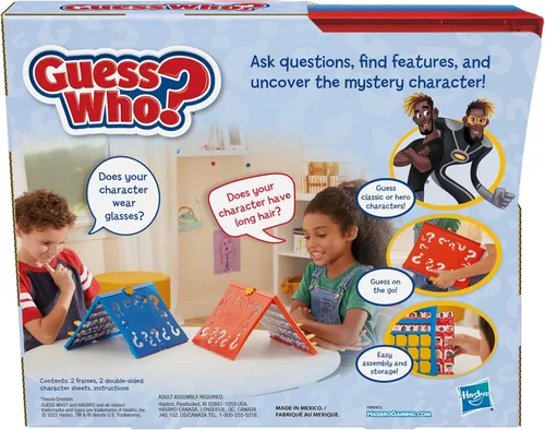 Miniatura 2 de Hasbro Gaming Adivina quién? Marco original, fácil de cargar, hoja de personajes de doble cara, juegos de mesa para 2 jugadores para niños