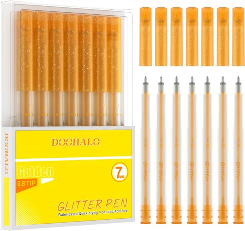 DOOHALO Bolígrafo de gel dorado con purpurina compatible con Cricut Maker 3/Maker/Explore 3/Air 2/Air Gel Gollter marcadores variados para dibujar 7