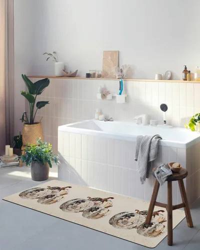 Miniatura 4 de Tapete europeo de lujo dorado para bañera, antideslizante, de secado rápido y absorbente, tierra de diatomeas, fregadero, dormitorio, cocina