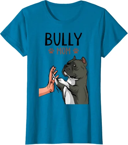 Miniatura 79 de American Bully Mom Cute Dog Mama Camiseta divertida para mujer, Blanco, S