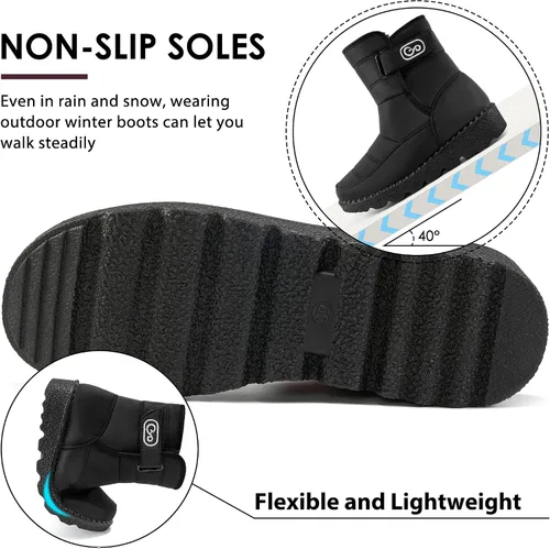 Miniatura 4 de Ablanczoom Womens Winter Snow Boots With Warm Fur Lining Comfortable Non Slip Ankle Booties Outdoor Waterproof Walking Boots for Women