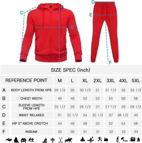 Miniatura 7 de Zusmen Chándal para hombre, chamarras y pantalones de 2 piezas