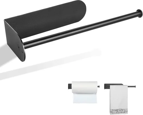 Miniatura 8 de Portarrollos de papel negro con montaje magnético, barra de papel con fuerte respaldo magnético - para cocina, refrigerador, parrilla, caja