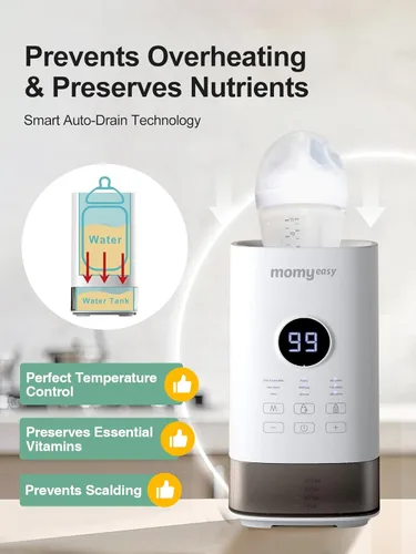 Miniatura 2 de MOMYEASY Calentador de biberones, calentador de biberones rápido para todos los biberones, calentador de leche con temporizador de visualización