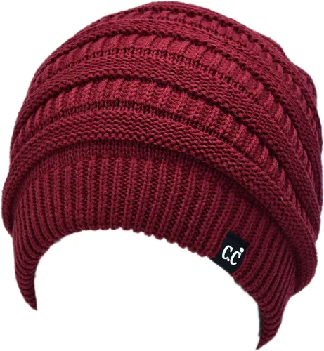 Miniatura 14 de C.C Winter Oversized Beanie Hat with Fuzzy Lining – Thick Knit Thermal Beanie for Cold Weather, Soft Warm Fleece Lined Cap