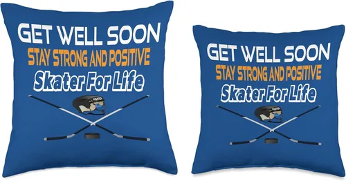 Miniatura 3 de DesignsByKelley Best Wishes Fast Recovery Gifts Get Well Soon Hockey Athletes Feel Better Gifts - Almohada de 16.0 x 16.0 in, multicolor