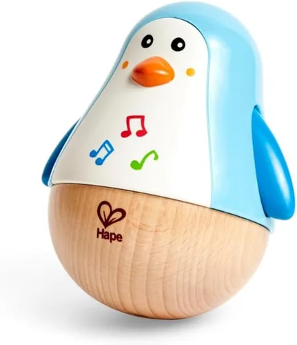 Miniatura 7 de Hape Pingüino Musical Tamborante Pingüino Melodioso Colorido y Tamborante, Juguete Roly Poly para Niños de 6 Meses+, Multicolor, 5' x 2' (E0331)